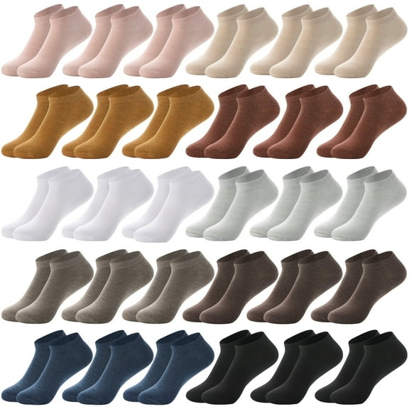 Usavemo 30 Pairs Womens Bamboo Ankle Socks Super Soft Low Cut Socks Thin Lightweight Socks for Women Size 6-11