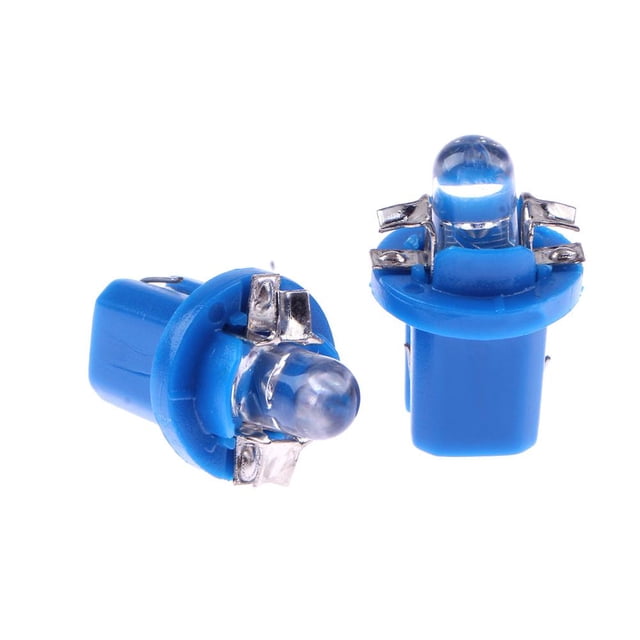 10pcs T5 B8.5D 5050 SMD LED Car Instrument Dashboard Bombillas (Azul)