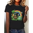 thumbnail image 1 of Camisetas gráficas suaves y divertidas del Día de San Patricio, cuello redondo informal, cómodas para actividades al aire libre y ropa informal. Camiseta de ocio., 1 of 5