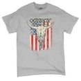 thumbnail image 5 of Cowboy Country Steer Head T-shirt Vintage Cow Skull American Flag Men's Tee, 5 of 7