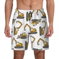 thumbnail image 2 of Picia Funny Excavator pattern Mens Swim Trunks with Compression Liner Stretch Beach Shorts Quick Dry with Zipper Pockets No-Chafing Board Shorts-, 2 of 9