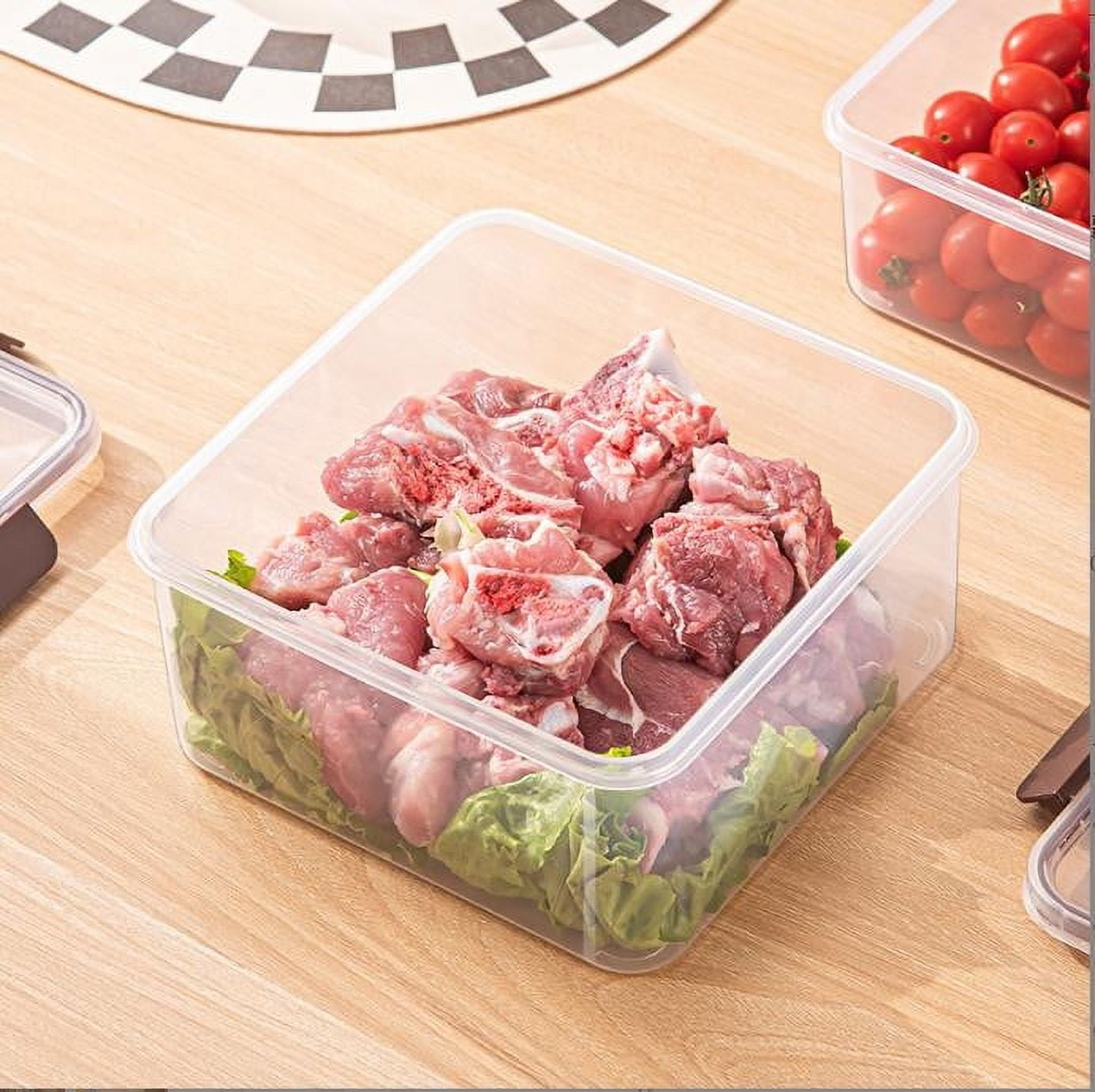 Specollect 3Pcs Transparent Fruit Storage Containers For Fridge,Produce Vegetable Saver Container Handle,BPA-Free Refrigerator Microwave Dishwasher Safe,Keep Fruits Veggie Food Fresh 22x20x10.5cm