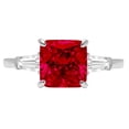 thumbnail image 2 of 3ct asscher cut red natural garnet 18k white gold anniversary engagement 3 stonering size 8.25, 2 of 6