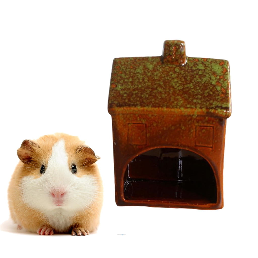 Animal Ceramic Hamster House, Shape Hamster Hideout House Animal Chinchilla Sleeping Bed Pet Supplies for Dwarf Hamsters and Gerbils