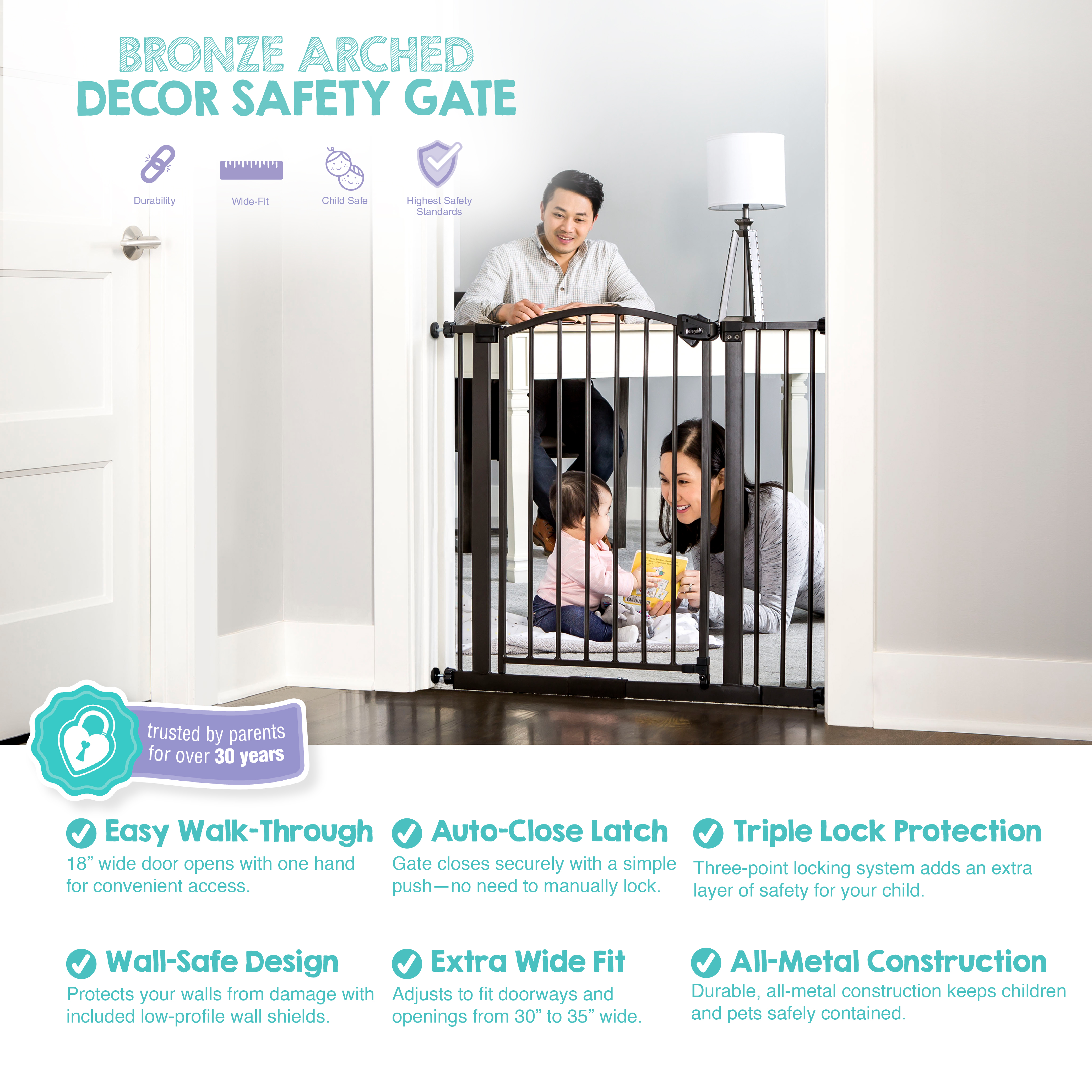 Regalo Extra Wide Arched Decorative Safety Gate photo 3