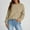 Khaki, variant on Women 's Chest Pocket Sweatshirts, Oversized Round-Neck Pullover Hoodies, Fall and Winter Causual Outfits