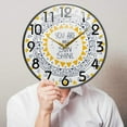 thumbnail image 4 of Dreamtimes Stylish Beautiful Sun Pattrern You are My Sunshine Round Wall Clock, 12 Inch Silent Battery Operated Quartz Analog Quiet Desk Clock for Home,Office,School,Cafe, 4 of 7