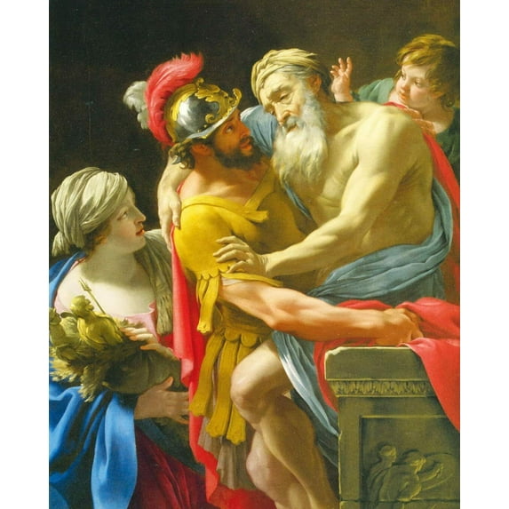 Aeneas And His Father Fleeing Troy - CANVAS OR FINE PRINT WALL ART