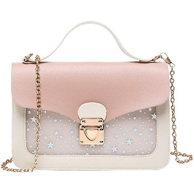 Bolso bandolera pequeño de unicornio, bolso de hombro para niñas, lindo bolso de mano, bolso de mensajero con cadena para adolescentes (bolso bandolera para rosa)