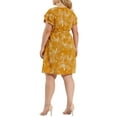 thumbnail image 3 of DARING DIVA Plus Floral Tie Waist Layered Sleeve Casual Dress 3X Ginger, 3 of 6