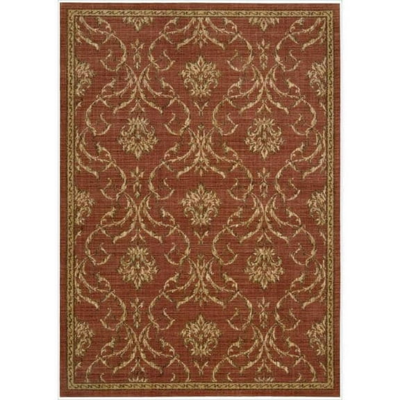Nourison Radiant Impressions Area Rug Red 3'6" x 5'6" Latex Free Abstract 3' x 5' Indoor Gold Transitional