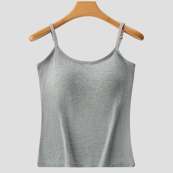 Fewfanhot Women's Solid Modal Lounge Cami - Adjustable Strap Padded Design, Breathable Daliy Wear Pjm