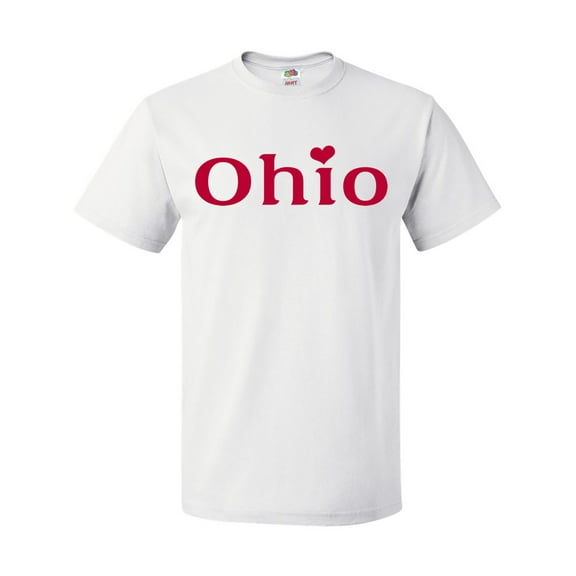 Inktastic Ohio in Red Text with Heart T-Shirt