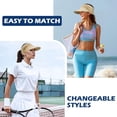 thumbnail image 4 of TAGVO 2 Pack Wide Brim Visor Hat for Women, Quick Dry Flexfit Sun Hat Wicking Beach Sunhat Adjustable Sports Caps UPF50+ Protection for Outdoors, 4 of 8