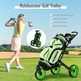 thumbnail image 4 of Goplus Folding Golf Push Cart W/Scoreboard Adjustable Handle Swivel Wheel Green, 4 of 6