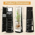 thumbnail image 3 of Costway 360° Swivel Jewelry Cabinet Organizer 3-Color LED Mirror with Built-in Lights Black, 3 of 10