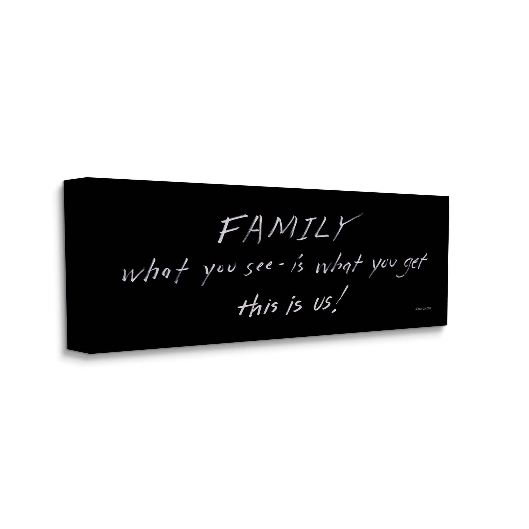 Stupell Industries Family This Is Us Chalkboard Writing Style Phrase Graphic Art Gallery Wrapped Canvas Print Wall Art, Design by Cindy Jacobs
