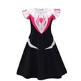 thumbnail image 2 of Cosplay Costume Spider Pattern Dress with Flutter Sleeves for Halloween Party Role Play Show Dress Up Event, 2 of 3
