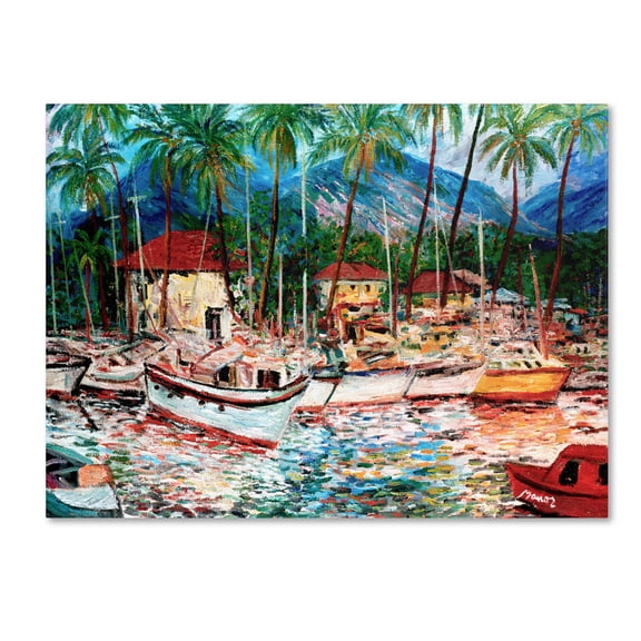 Trademark Fine Art "Lahaina Boats" Canvas Art by Manor Shadian