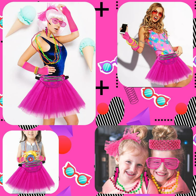 iZoeL 80s Fancy Dress for Women Girls 1980s Accessories Costume 80's party  Outfits - Waist Packs Tutu Skirt 4 Layers, Headband Leg Warmers Necklace  Bracelets : : Toys & Games