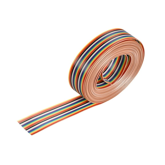 IDC Rainbow Wire Flat Ribbon Cable 24P 1.27mm Pitch 5meter/16.4ft Long