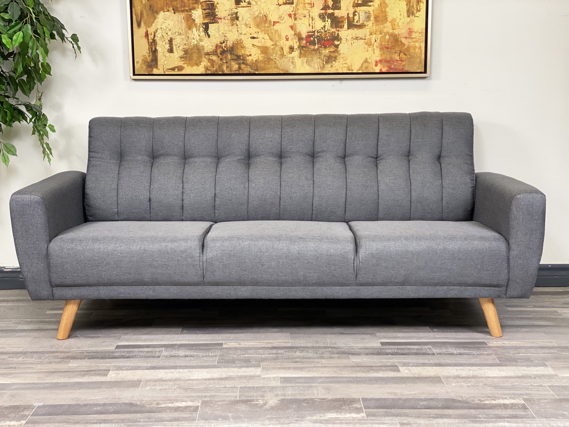 ViscoLogic MOCA Contemporary MidCentury Tufted Style Fabric Upholstered Living Room Sofa/Couch