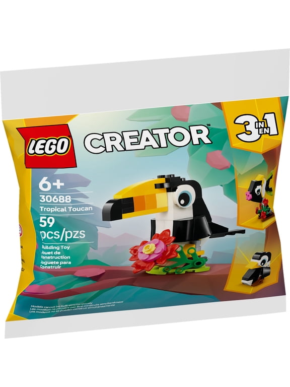 Creator 3 in 1 Tropical Toucan - Transforms from Toucan to Fish to Penguin - Travel Toy for Kids - 30688