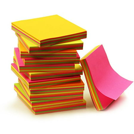 Super Sticky Notes 3 x 3 Inch - 12 Pads/Pack, 100 Sheets/Pad - 1200 Sheets! Assorted Bright Colors, Notes For All Occasions!