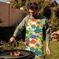 thumbnail image 4 of Colorful Dinosaurs Palm Trees Pattern Apron-Garden Aprons for Women with Pockets-Cotton Linen Waterproof Kitchen Cooking Gardening Aprons Adjustable for Kitchen,Cooking,BBQ and Salon 33x27 Inch, 4 of 7