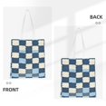 thumbnail image 4 of Canvas Bag Tote Bag Shopping Bag 16×15in Can Be Carried By Hand And Can Be Used For Daily Travel Such As Shopping And Going To Work Lightsteelblue Retro Houndstooth_4, 4 of 8