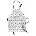 thumbnail image 1 of Vintage Apron, Modern Pattern with Various Flower Petals and Flying Colibri Birds, Unisex Kitchen Bib with Adjustable Neck for Cooking Gardening, Adult Size, Charcoal Grey and White, by Ambesonne, 1 of 4