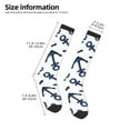 thumbnail image 5 of Haiem Navy Blue Anchor Socks, Funny Novelty Crazy Design Cotton Socks Sports Socks Knee High Socks For Men, Women,1Pairs - Gift For Working Friends, 5 of 9