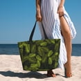thumbnail image 4 of KLL Tropical Palm Leaves Fern Leaf Print Large Beach Tote Bag Women Waterproof Sandproof Zipper Beach Tote Bag for Pool Gym Grocery Travel with Wet Pocket, 4 of 7