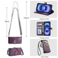 thumbnail image 2 of Allytechgroup Wallet Case for iPhone 13 Pro with Credit Card Slot, PU Leather Flip Cover with Shoulder Strap Wrist Strap Shockproof Protective Full Body Bumper for iPhone 13 Pro, Purple, 2 of 9