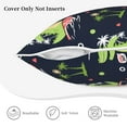 thumbnail image 5 of DouZhe Velvet Decorative Throw Pillow Covers Set of 2, Soft Square Cushion Cover with Invisible Zipper Crocodile Surfer Cartoon Trendy Printing, 20"x20", 5 of 7