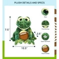 thumbnail image 2 of DolliBu Frog Stuffed Animal with Football Plush - Soft Huggable Squat Frog, Adorable Playtime Plush Toy, Cute Wildlife GiftPlush Doll Animal Toy for Kids and Adults - 10.5 Inch, 2 of 6