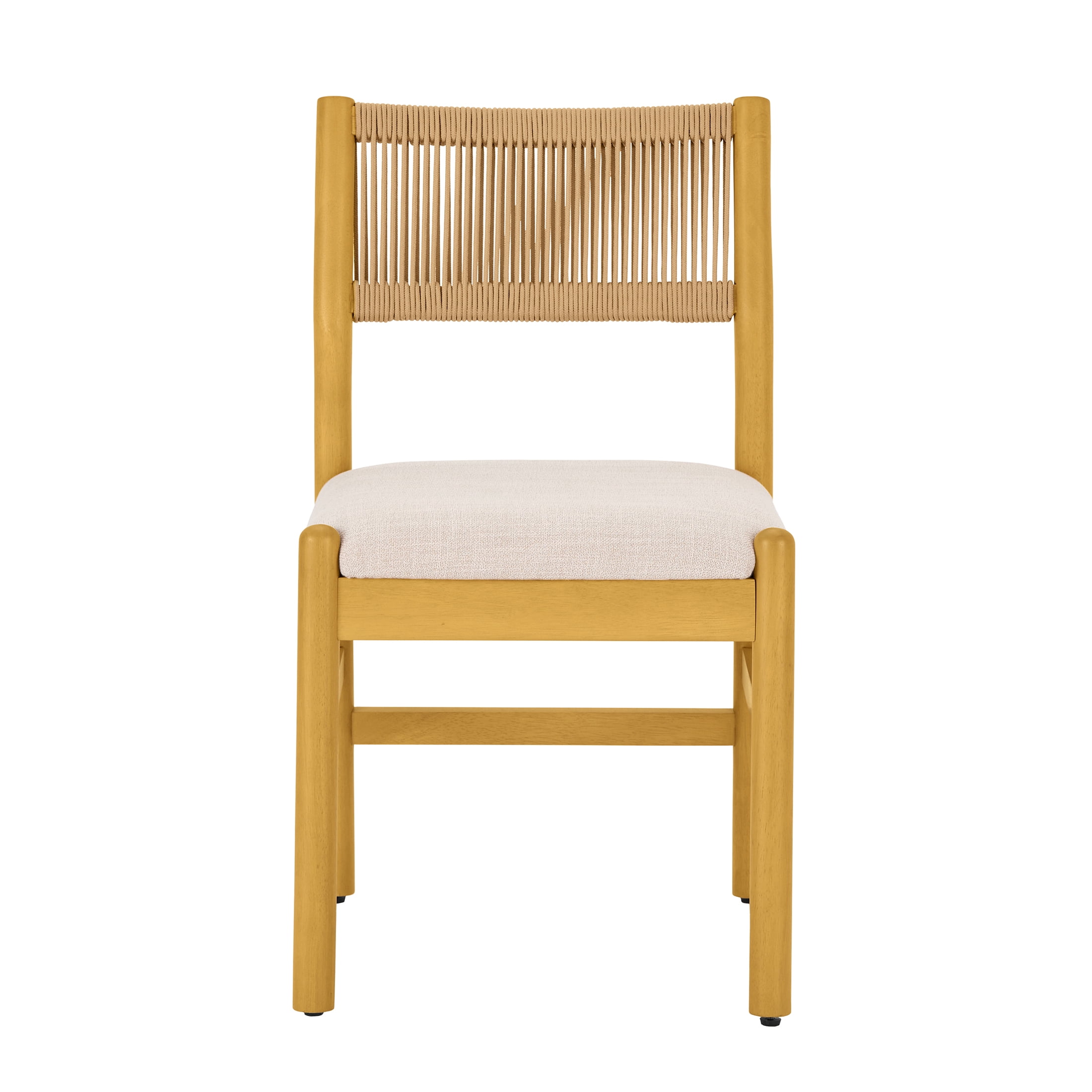 Better Homes & Gardens Lillian Fluted Dining Chairs, Pine and Cream, Set of 2