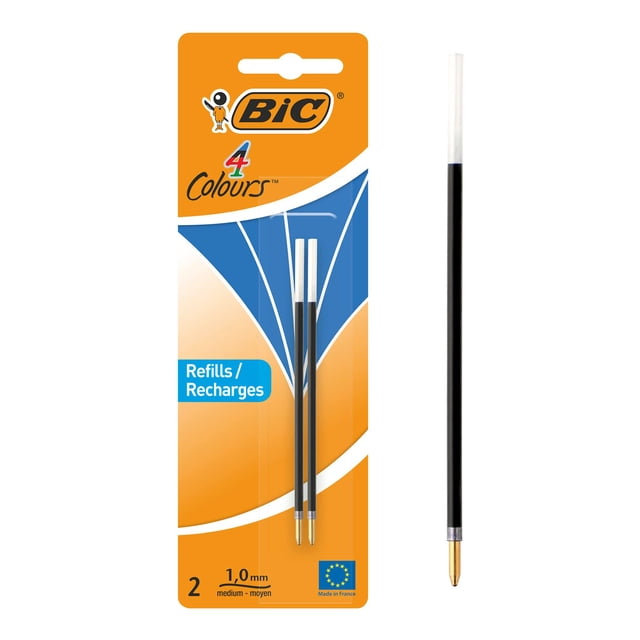 Bolígrafo BIC, 4 colores, tinta azul, 0,4 mm, 2 unidades