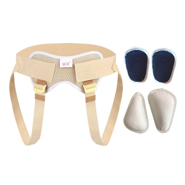Hernia Support Belt Guard for Men Pads Single Double Abdominal with 4 Pads Single Pads Recovery 2 Cotton 2 Gel Pads