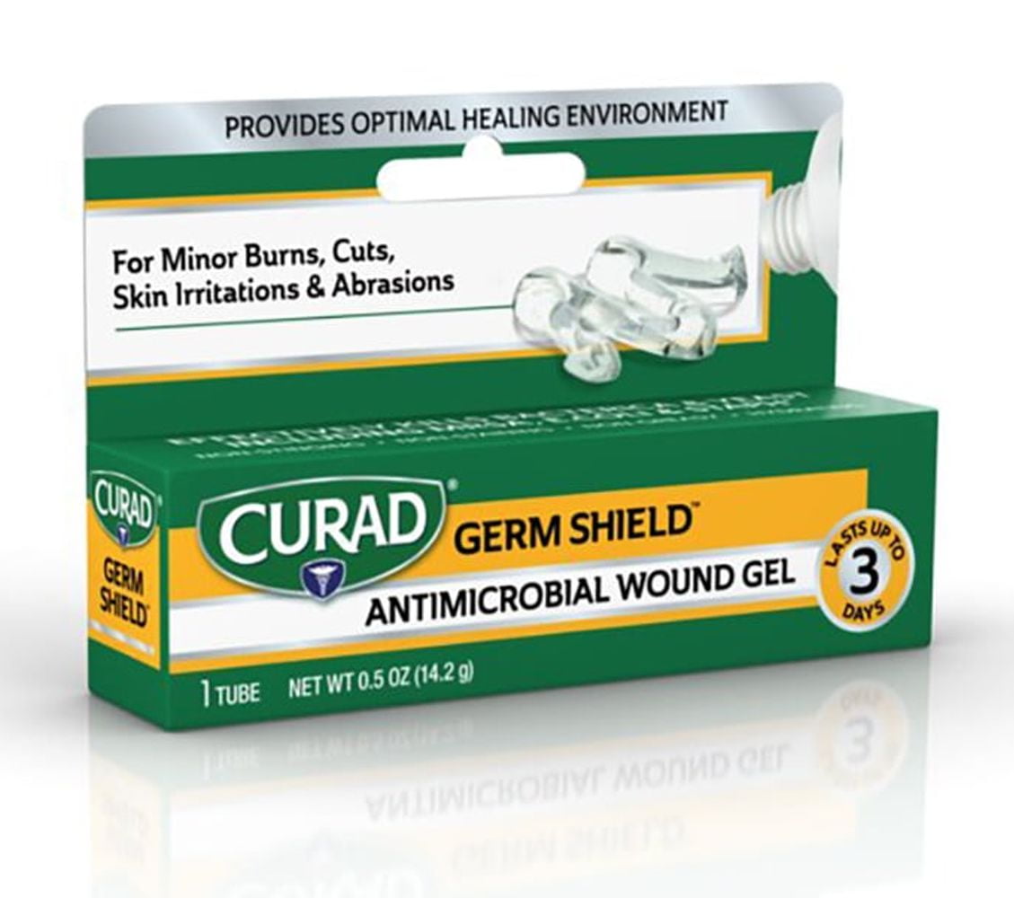 Curad Germ Shield Antimicrobial Silver Wound Gel, For Minor Cuts, Scrapes and Burns, 0.5 Oz Tube, 1 Count