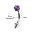 thumbnail image 2 of Amethyst G23 Titanium Eyebrow Stud 16G Curved Barbell Helix Cartilage Lobe Daith Rook Conch Tragus Auricle Snug Orbital Piercing Jewelry, 2 of 7