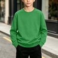 thumbnail image 2 of Maean Kid's Long Sleeve Sweatshirts Round Neck Solid Color Lightweight Pullover Sweatshirt Shirts Boys Girls, 2 of 7