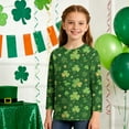 thumbnail image 2 of Tauxra Chandail de la Saint-Patrick pour Adultes, T-Shirt à Manches 3/4 Imprimé Col Rond, T-Shirt Graphique Trèfle Décontracté à Manches Longues pour Activités Festives, 2 of 6
