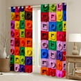 thumbnail image 2 of jejeloiu Building Block Game Black Out Curtains,Colorful Geometric Brick Curtains Pack of 2 (42x63 Each),Toy Gaming Bedroom Curtains For Boys Kids,Ultra Soft Home Decor, 2 of 6