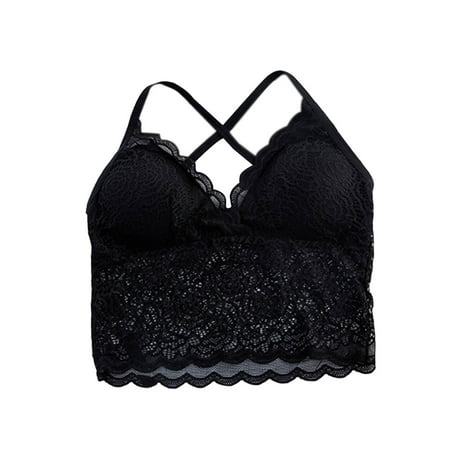 

YXGla Women Bra Hollow Out Lace Sexy Anti-exposure Crochet Brassiere for Sleeping