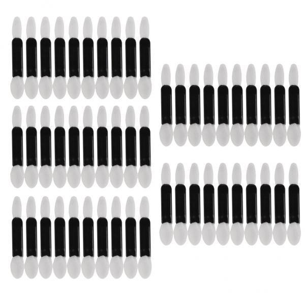 4x Pinceles de Ojos de Esponja Desechables de Doble Cara 50 Piezas Sunnimix Aplicador de Sombra de Ojos Longitud 4,8 cm