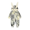 thumbnail image 2 of Baby Onesies Unisex Boys Velour Hooded Jumpsuit Zipper Front Long Sleeve Romper Baby Romper Grey 59, 2 of 7
