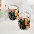 thumbnail image 2 of Yayeee 2 Pack Qtip Holder Bathroom Cotton Swab Canister with Lid Clear Dispenser Set, Pink Sunset, 2 of 6