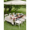 thumbnail image 3 of Outdoor Tablecloth with Umbrella Hole and Zipper, Christmas Rectangle Table Cloth 60x120 Inch Waterproof Tablecloth, Xmas Tree Winter Deer Pine Fruits Beige Picnic Table Cover for Patio Camping, 3 of 7