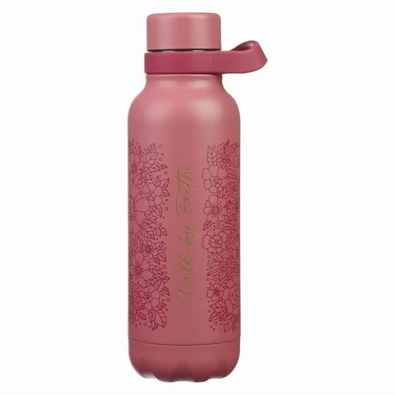 With Love Inspirational Women's Stainless Steel Water Bottle - Walk by Faith, All Occasion Versatile Gift, Double Wall V, (Hardcover)